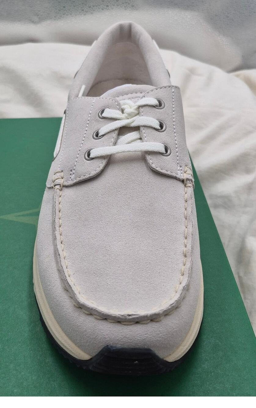 NEW Eastland Leap Trainer moc-toe boat shoes white Leather Men size 13